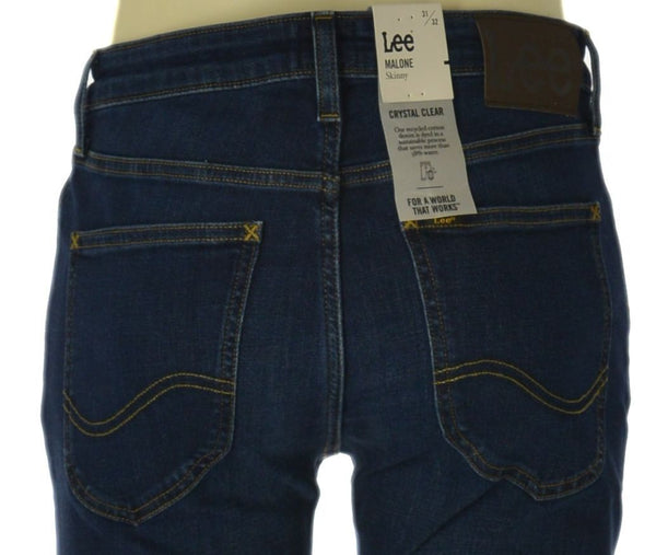 JEANS UOMO ZIP BOTTONE CINQUE TASCHE SCURO SKINNY MARCA LEE ART. MALONE