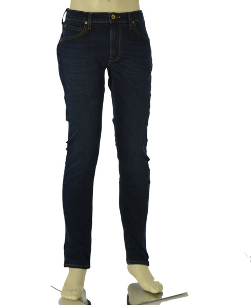 JEANS UOMO ZIP BOTTONE CINQUE TASCHE SCURO SLIM TAPARED MARCA LEE ART. LUKE