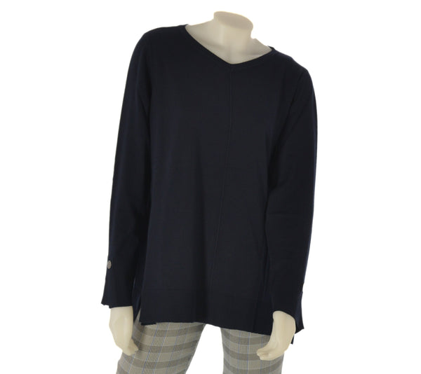 MAGLIA DONNA CONFORMATA SCOLLO POLSINIFASCIA SPACCHI LAVORAZIONE MARCA LUISA VOILA ART. M417L006642N
