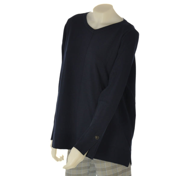 MAGLIA DONNA CONFORMATA SCOLLO POLSINIFASCIA SPACCHI LAVORAZIONE MARCA LUISA VOILA ART. M417L006642N