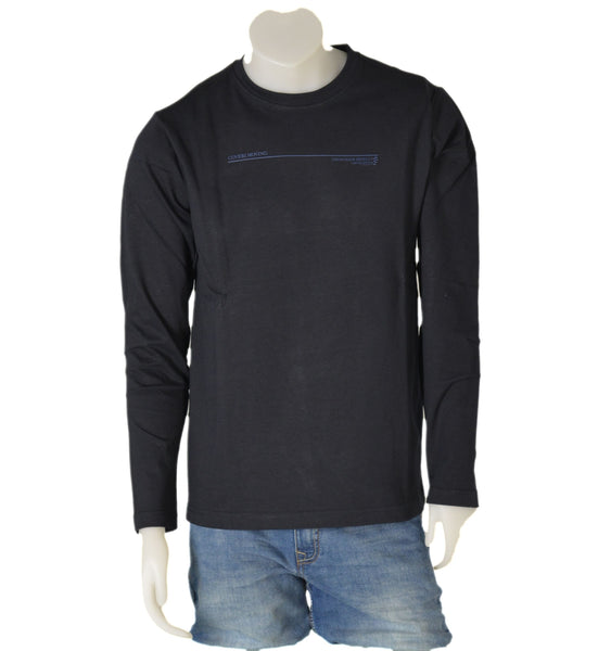 T-SHIRT UOMO COTONE GIROCOLLO MANICA LUNGA GARZATA STAMPA MARCA COVERI ART. TJ3560