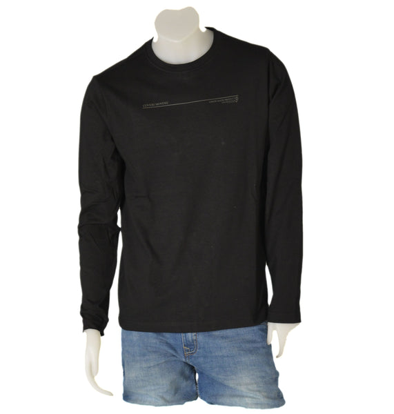T-SHIRT UOMO COTONE GIROCOLLO MANICA LUNGA GARZATA STAMPA MARCA COVERI ART. TJ3560