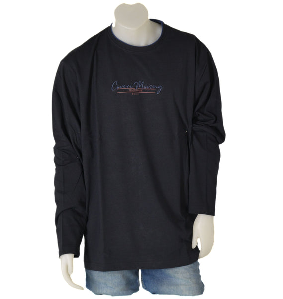 T-SHIRT UOMO CONFORMATA MANICA LUNGA GIROCOLLO GARZATA STAMPA MARCA COVERI ART. OTJ3650