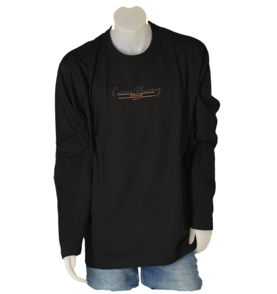 T-SHIRT UOMO CONFORMATA MANICA LUNGA GIROCOLLO GARZATA STAMPA MARCA COVERI ART. OTJ3650