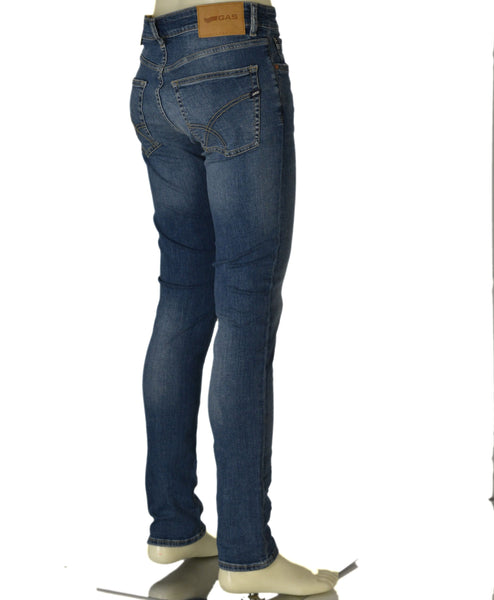 JEANS UOMO ZIP BOTTONE TASCHE CHIARI SKINNY MARCA GAS ART. SAX