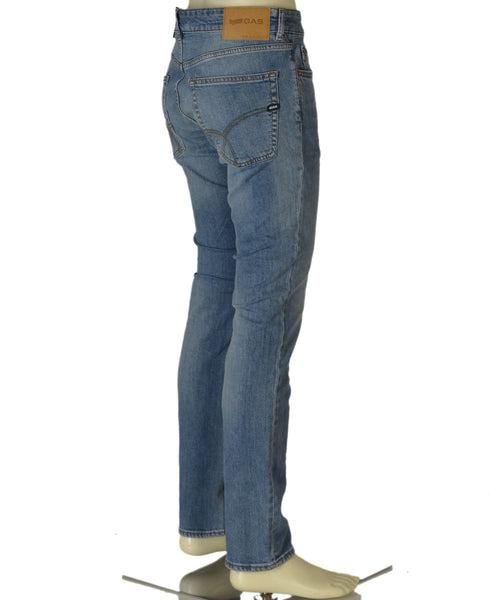 JEANS UOMO ZIP BOTTONE TASCHE CHIARO SLIM MARCA GAS ART. ALBERT