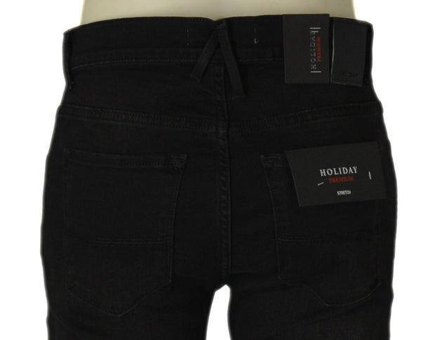 JEANS UOMO ZIP BOTTONE TASCHE CLASSICO NERO MARCA HOLIDAY ART. GENY