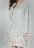 CAMICIA DA NOTTE DONNA TERMO COTONE FIORI TASCHINO MARCA INFIORE ART. WNG1680