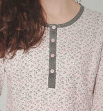 PIGIAMA DONNA RAGAZZA TERMO COTONE BOTTONI FIORI POLSINI INFIORE ART. PRV651671