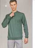 PIGIAMA UOMO SERAFINO TERMO COTONE TASCHINO POLSINI PANTALONE FANTASIA MARCA BIPBIP ART.6817