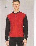 PIGIAMA UOMO SERAFINO TERMO COTONE BICOLORE TASCHINO POLSINI MARCA BIPBIP ART.7069