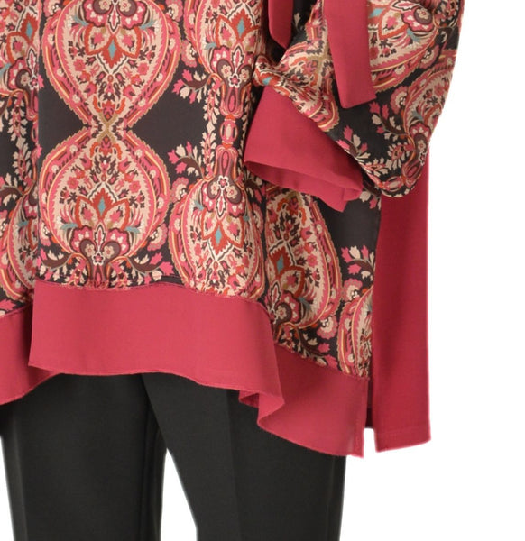 CASACCA DONNA CONFORMATA GIROCOLLO NODO VOILE FANTASIA SPACCHETTI MARCA DIVA ART. 3342