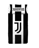 COMPLETO LETTO SINGOLO COTONE SQUADRA JUVENTUS BIANCO NERO LOGO