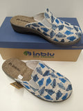 CIABATTE DONNA FELTRO ECOFRIENDS FANTASIA MORBIDE COMODE ELASTICO INBLU ART. OD07