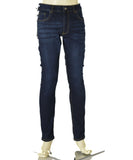 JEANS UOMO ZIP BOTTONE TASCHE SLIM SCURO SCHIARITURE MARCA URBAN RING ART. UR515002