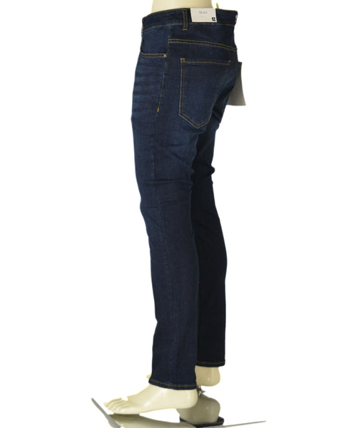 JEANS UOMO ZIP BOTTONE TASCHE SLIM SCURO SCHIARITURE MARCA URBAN RING ART. UR515002