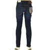 JEANS UOMO ZIP BOTTONE TASCHE SLIM SCURO SCHIARITURE MARCA URBAN RING ART. UR515002