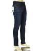 JEANS UOMO ZIP BOTTONE TASCHE SLIM SCURO SCHIARITURE MARCA URBAN RING ART. UR515002
