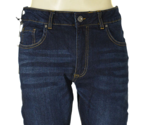 JEANS UOMO ZIP BOTTONE TASCHE SLIM SCURO SCHIARITURE MARCA URBAN RING ART. UR515002