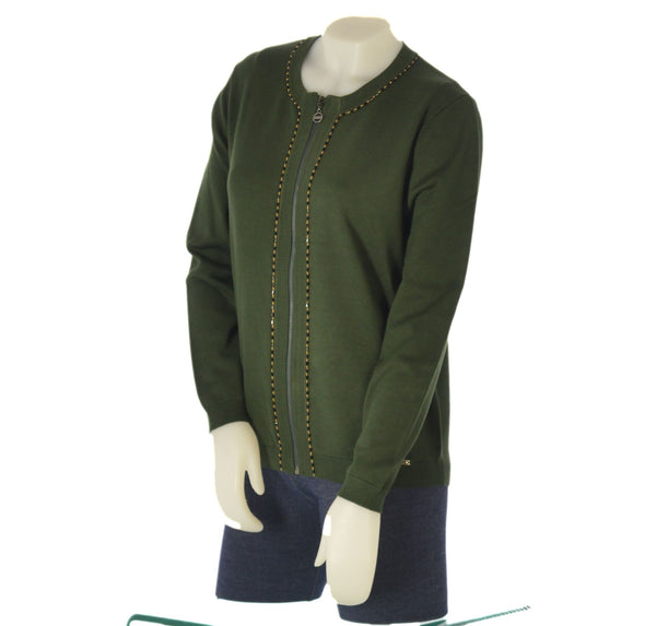 CARDIGAN DONNA ZIP POLSINI FASCIA STRASS MARCA COVERI ART. DC840