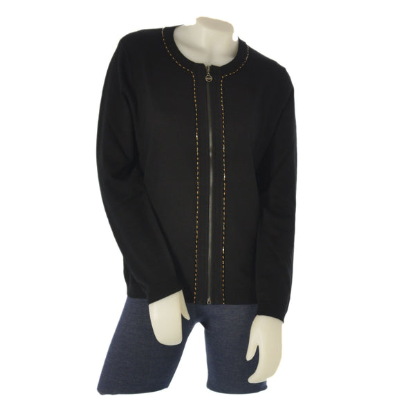 CARDIGAN DONNA ZIP POLSINI FASCIA STRASS MARCA COVERI ART. DC840