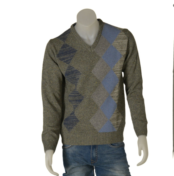 MAGLIONE UOMO RAGAZZO ROMBI SCOLLO V MARCA RE DEL MARE ART. 22 3771