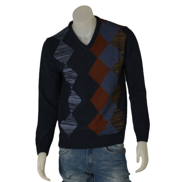 MAGLIONE UOMO RAGAZZO ROMBI SCOLLO V MARCA RE DEL MARE ART. 22 3771