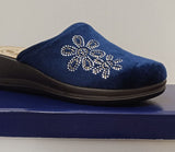 CIABATTA DONNA VELLUTO STRASS BRILLANTINI COMODE MARCA INBLU ART. GI15