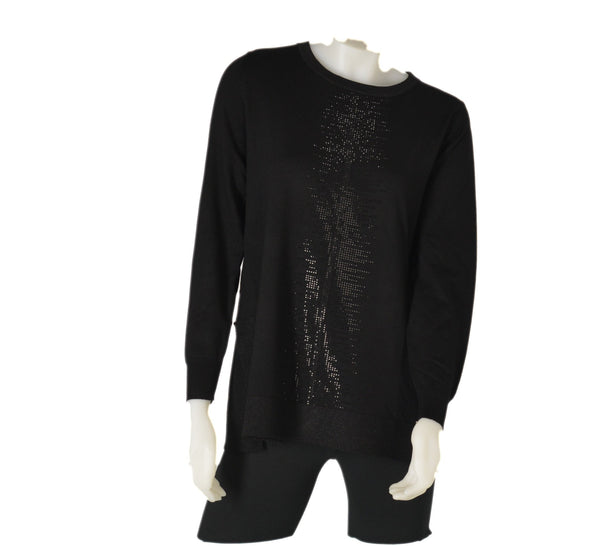 MAGLIONE DONNA GIROCOLLO POLSINI FASCIA STRASS  LUREX SPACCHETTO MARCA COVERI ART. DC829
