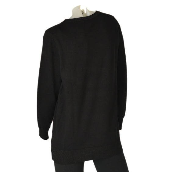MAGLIONE DONNA GIROCOLLO POLSINI FASCIA STRASS  LUREX SPACCHETTO MARCA COVERI ART. DC829