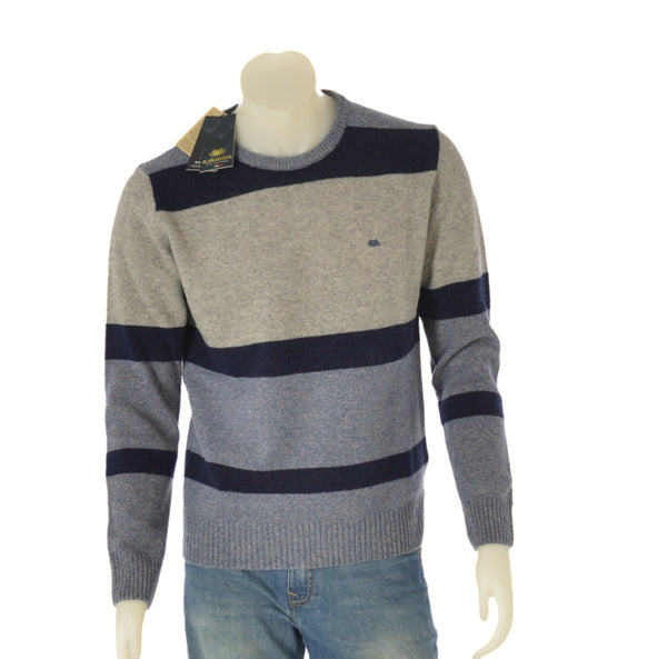 MAGLIONE UOMO RAGAZZO GIROCOLLO RIGHE MARCA GRANCHIO ART. GR1424