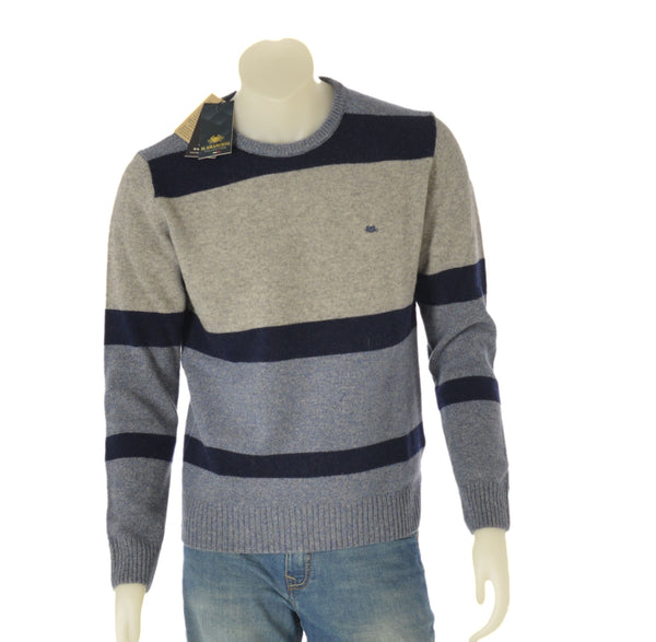 MAGLIONE UOMO RAGAZZO GIROCOLLO RIGHE MARCA GRANCHIO ART. GR1424