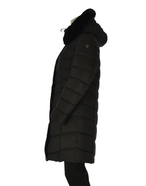 GIACCONE DONNA ZIP BOTTONI POLSINI  CAPPUCCIO ECOPELLICCIA LAVORATO MARCA VIRGINIABLU ART. GISELLA