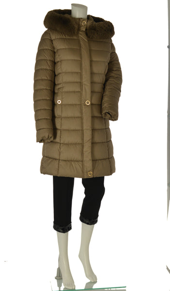 GIACCONE DONNA ZIP BOTTONI POLSINI CAPPUCCIO ECOPELLICCIA TASCHE MARCA VIRGINIABLU ART. ARMIDA-11L