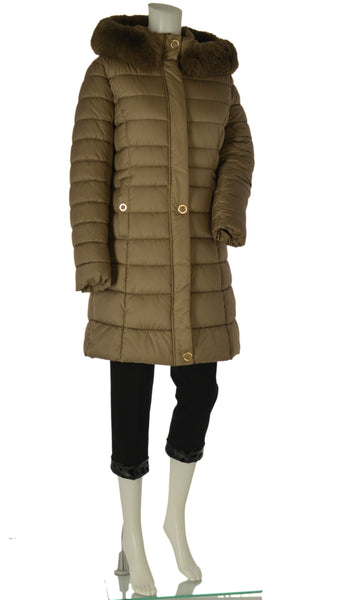 GIACCONE DONNA ZIP BOTTONI POLSINI CAPPUCCIO ECOPELLICCIA TASCHE MARCA VIRGINIABLU ART. ARMIDA-11L
