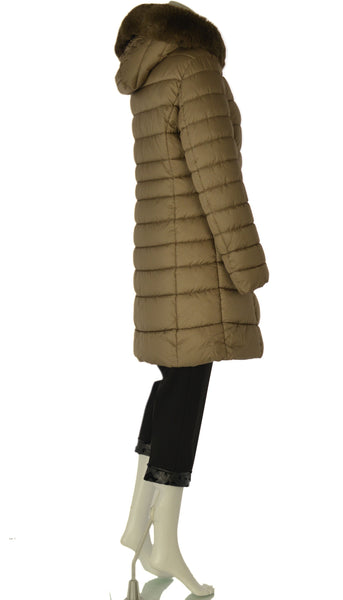GIACCONE DONNA ZIP BOTTONI POLSINI CAPPUCCIO ECOPELLICCIA TASCHE MARCA VIRGINIABLU ART. ARMIDA-11L