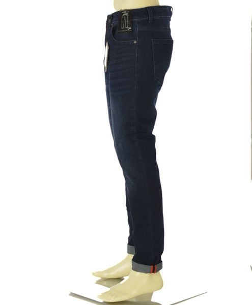 JEANS UOMO ZIP BOTTONE CINQUE TASCHE SCURO SLIM MARCA DATCH ART. DM8623