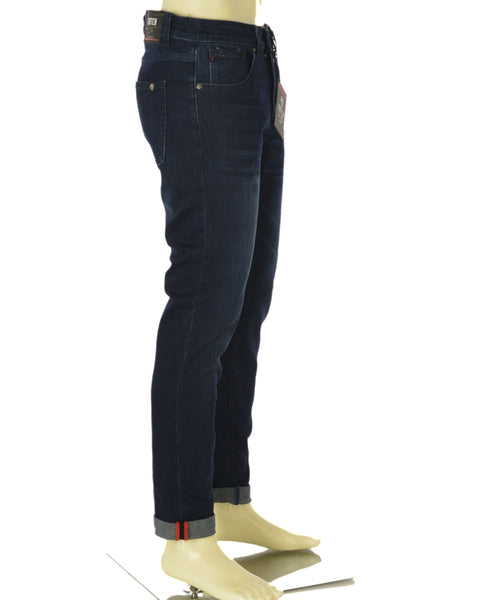 JEANS UOMO ZIP BOTTONE CINQUE TASCHE SCURO SLIM MARCA DATCH ART. DM8623