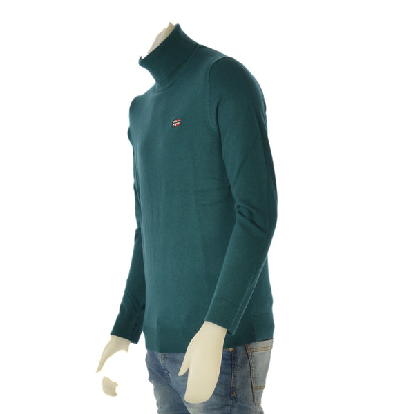 MAGLIONE UOMO DOLCEVITA POLSINI FASCIA RASATO LOGO MARCA SCUOLA NAUTICA ART. 133102
