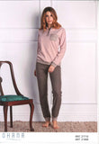 PIGIAMA CALIBRATO DONNA  SERAFINO JACQUARD TASCHINO POLSINI MARCA OHANA ART. 21858