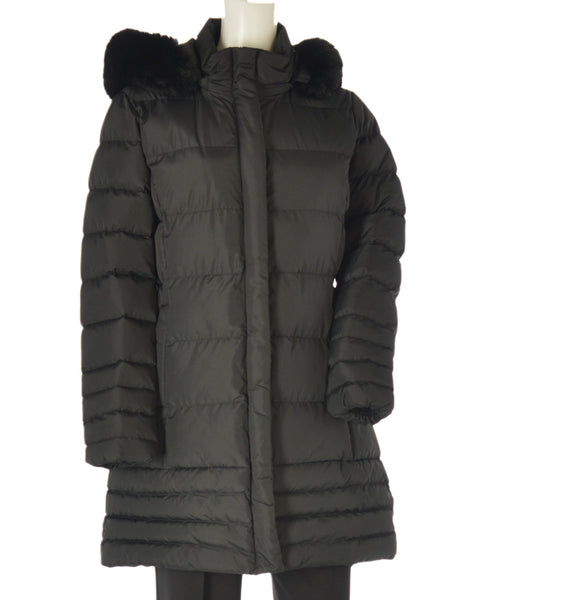 GIACCONE DONNA ZIP BOTTONI TASCHE CAPPUCCIO ECOPELLICCIA COULISSE MARCA TALENTI ART. TB700