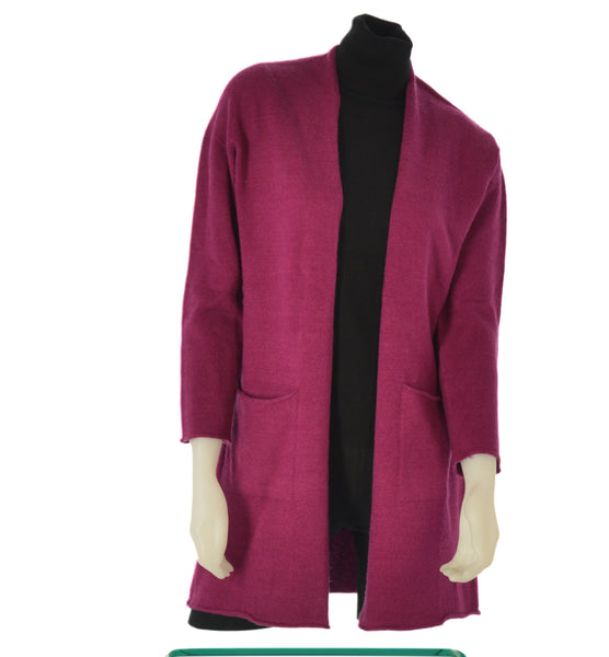 CARDIGAN DONNA TASCHE BORDO VIVO MORBIDO CALDO MARCA GAIA B NEW ART. 804