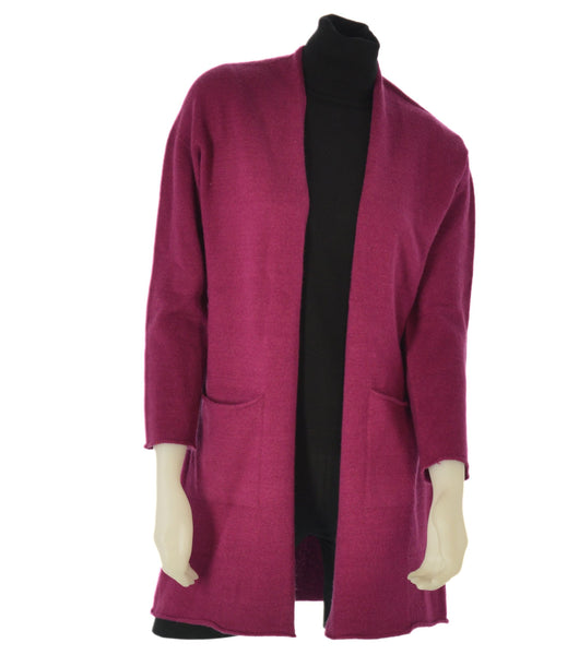 CARDIGAN DONNA TASCHE BORDO VIVO MORBIDO CALDO MARCA GAIA B NEW ART. 804
