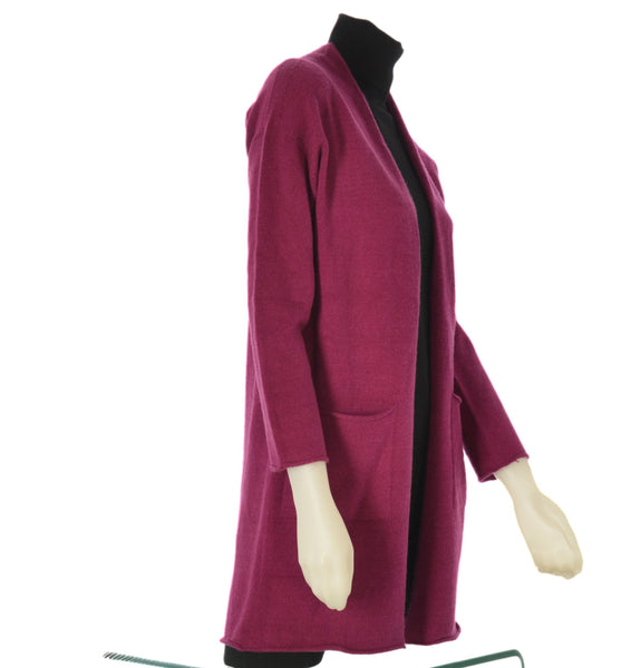 CARDIGAN DONNA TASCHE BORDO VIVO MORBIDO CALDO MARCA GAIA B NEW ART. 804