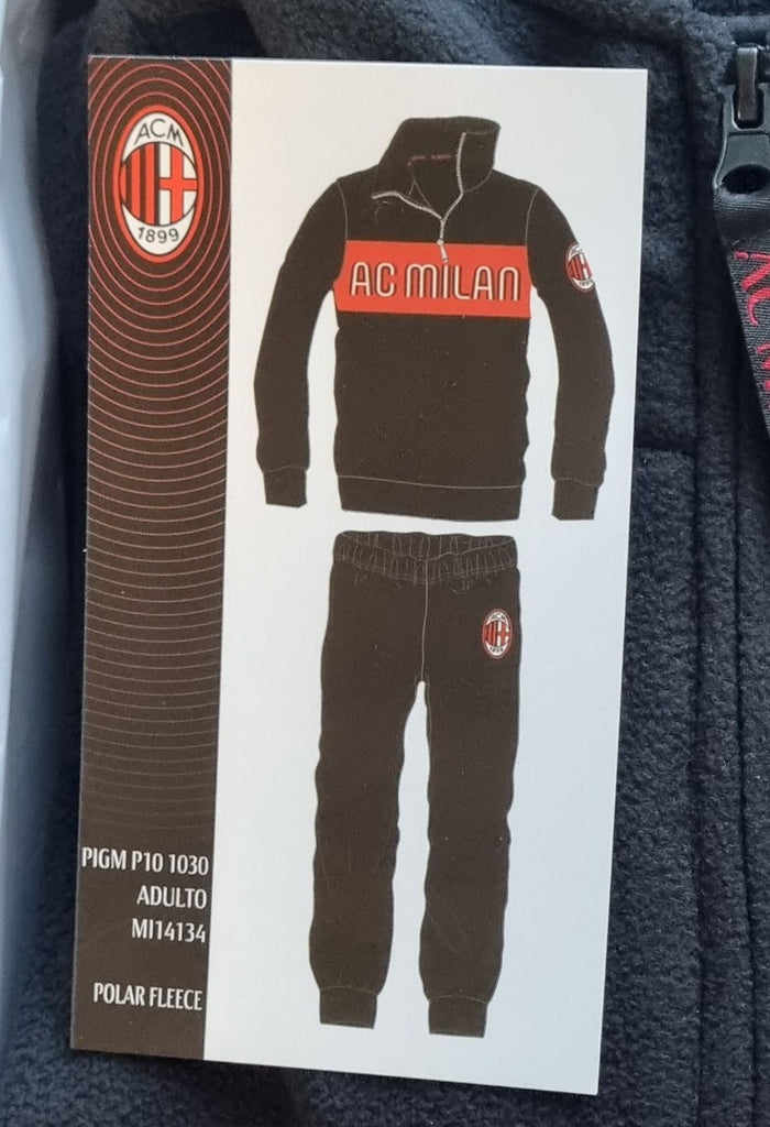 PIGIAMA TUTA TEMPO LIBERO UOMO RAGAZZO PILE CALDO ZIP SQUADRA MILAN ART.  MP101030