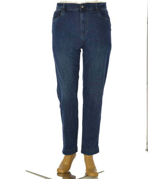 JEANS DONNA CONFORMATO ZIP BOTTONE PASSANTI TASCHE TRE QUARTI SPACCHETTI MARCA EMANUELA COSTA ART. FC9084