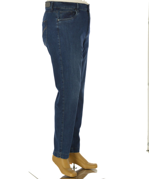 JEANS DONNA CONFORMATO ZIP BOTTONE PASSANTI TASCHE TRE QUARTI SPACCHETTI MARCA EMANUELA COSTA ART. FC9084