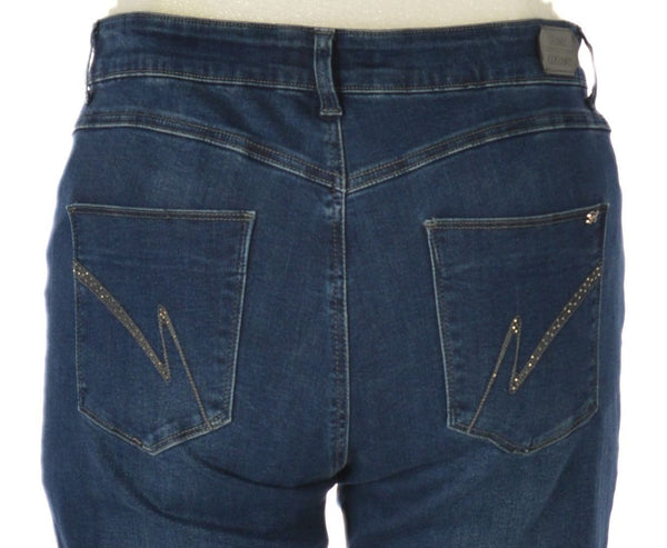 JEANS DONNA CONFORMATO ZIP BOTTONE PASSANTI TASCHE TRE QUARTI SPACCHETTI MARCA EMANUELA COSTA ART. FC9084