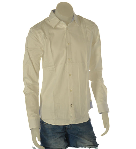 CAMICIA UOMO BOTTONI STONDATA RIGHE SLIM ART. KINS 7002