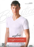 T-SHIRT INTIMA UOMO RAGAZZO SCOLLO A V ELASTICIZZATA MARCA ROSSOPORPORA ART. MU002